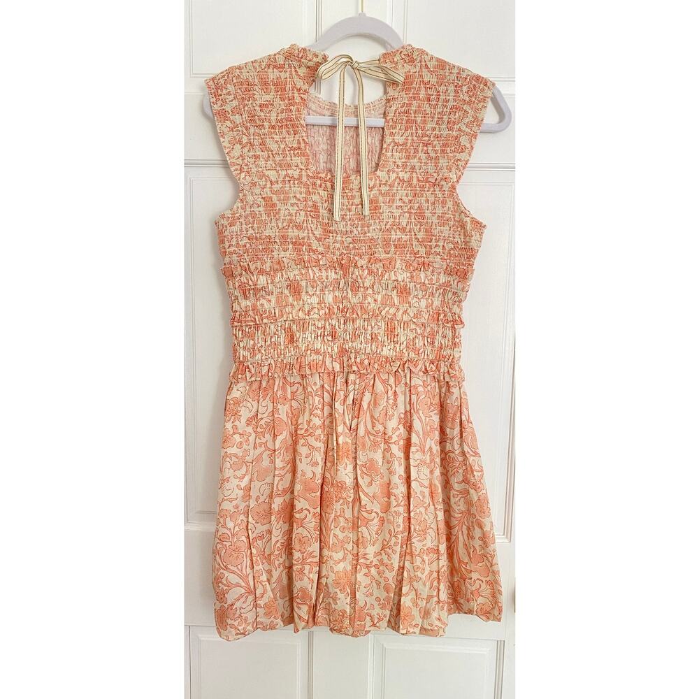 Hunter Bell Tuckernuck Anita Smocked Sleeveless Mini Dress Rosewater Floral M - Picture 11 of 13